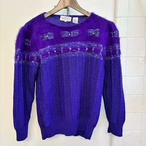 Vintage Sparkly Purple Sweater
